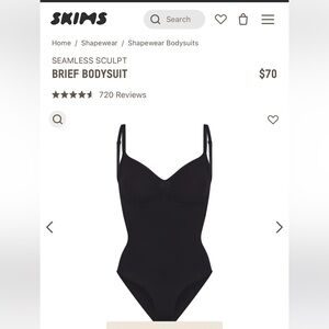 Skims seamless sculpt brief bodysuit, Onyx, 2X